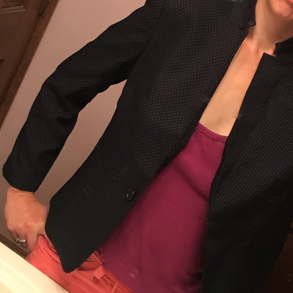 NEW Ann Taylor Seasonless 1 button navy blazer - Picture 7 of 12